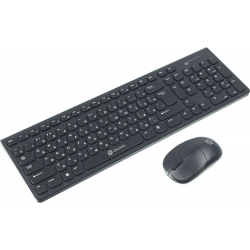 Комплект (клавиатура + мышь) Клавиатура + мышь Oklick 220M черный, USB, беспроводная [1062000]