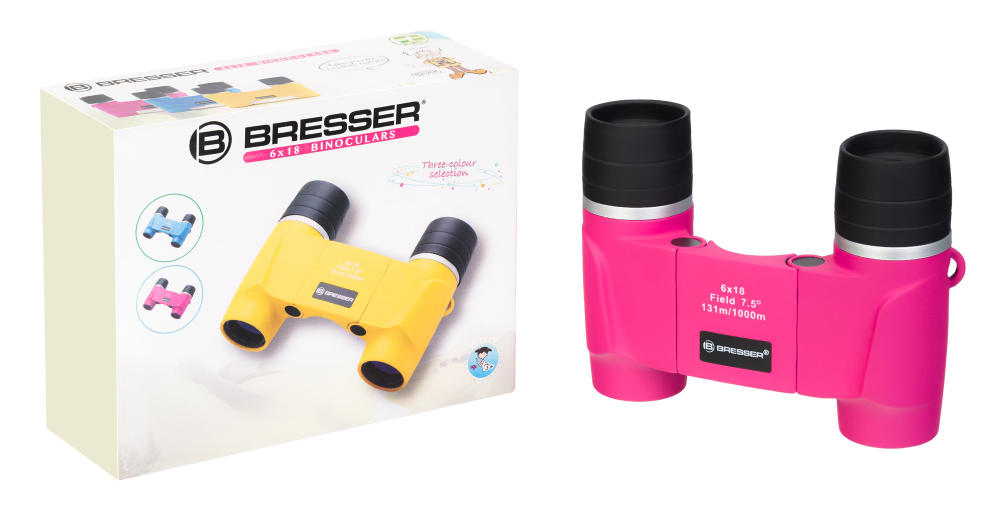 Бинокль детский Bresser Junior 6x18 FF, розовый