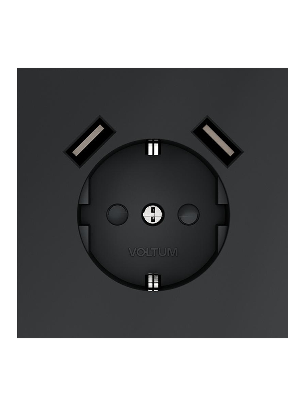 Розетка 1-м СП S70 16А с USB A+A с заземл. защ. шторки механизм графит Voltum VLS040407