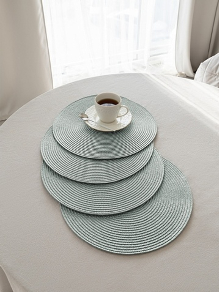 Набор салфеток сервиров 4шт DeNASTIA D32, 100%ПП, изумрудный