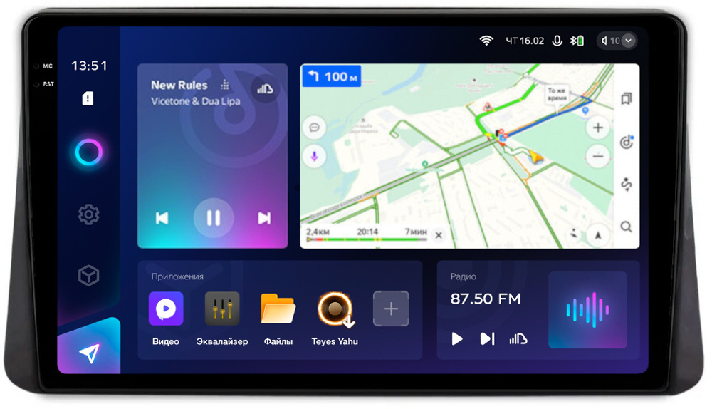 Магнитола для Mitsubishi Eclipse Cross (Китай/Азия) - Teyes CC3-2K QLed Android 10, ТОП процессор, SIM-слот, CarPlay