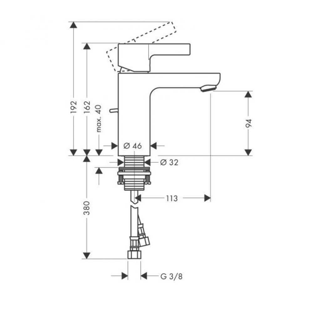 Смеситель для раковины Hansgrohe Metris S 31060000