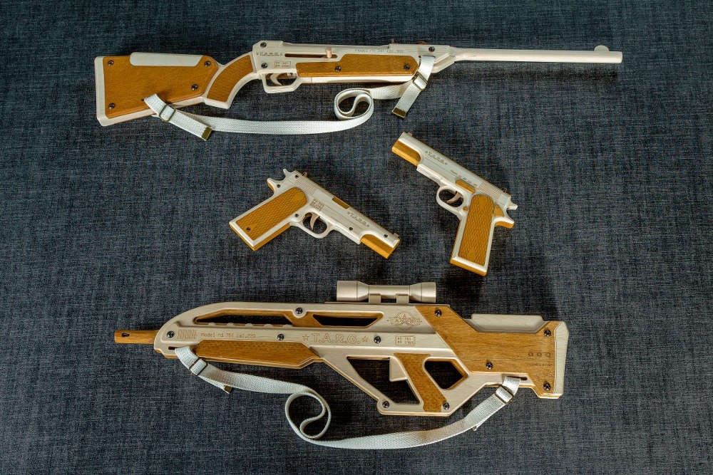 Полуавтоматический карабин INVADER от TARG - деревянный конструктор, сборная модель, 3d пазл