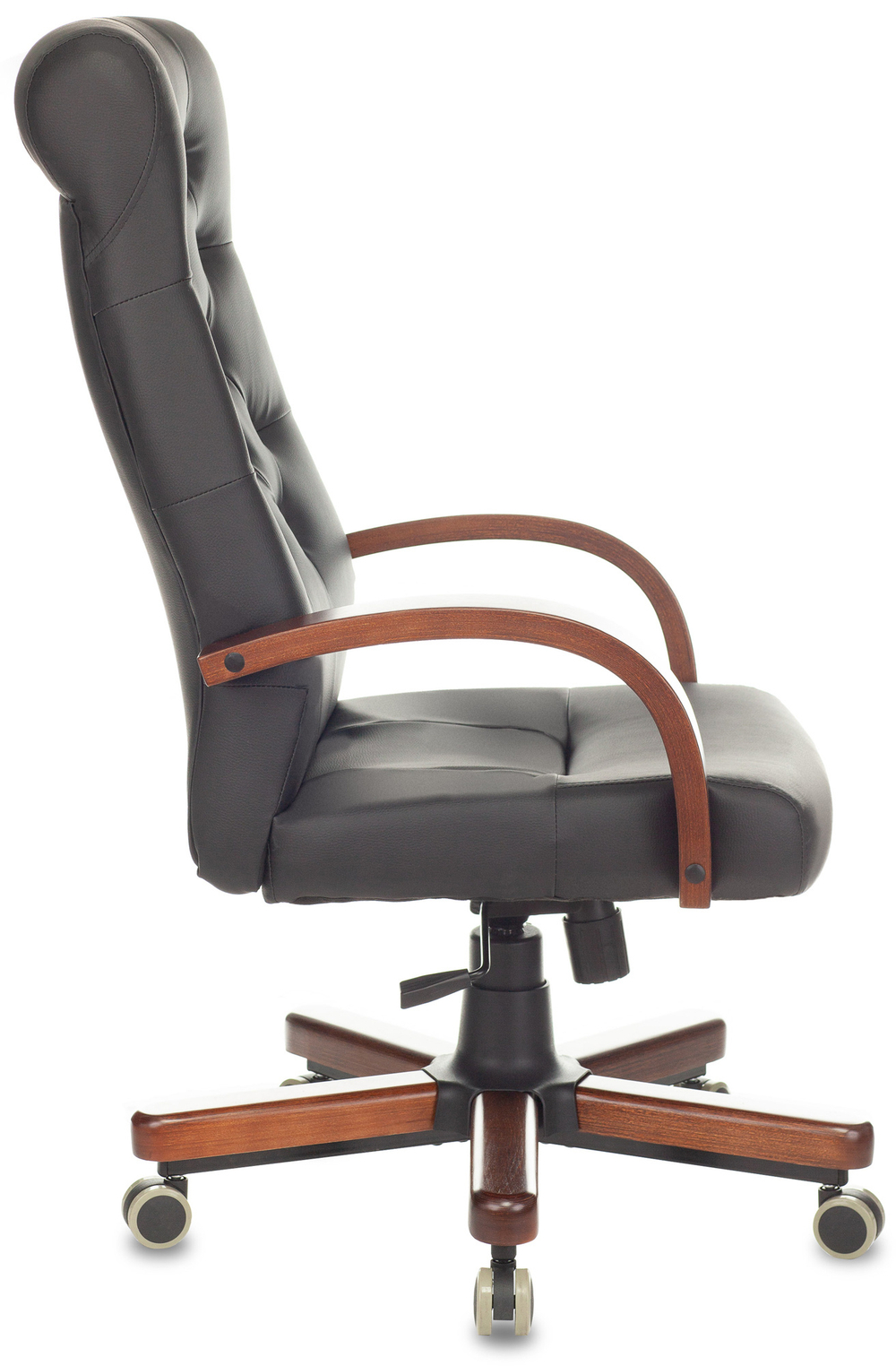 Кресло руководителя Бюрократ T-9928WALNUT/ECO черный, эко.кожа
