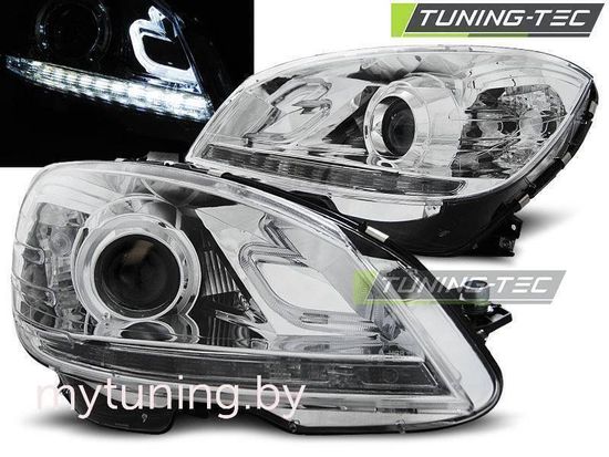 Передние фары Mercedes C W204 daylight chrome