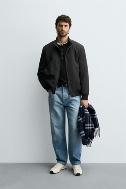 ZARA СТЕГАНАЯ КУРТКА WATER REPELLENT, ЧЕРНЫЙ