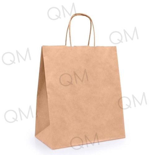 Крафт пакет с кручеными ручками и прямоугольным дном 240*140*280 мм 70 г/м2 бурый, 50шт