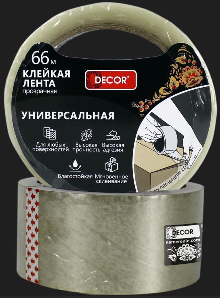 Скотч  48мм * 66м  прозрачный   DЕCOR /788-4866