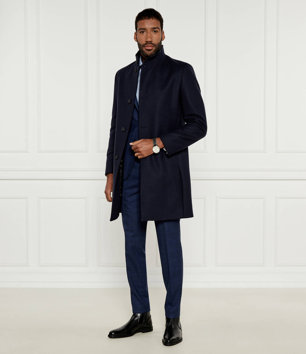 Шерстяное пальто Mintrax2441 HUGO - темно-синий(50528837)