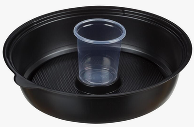 Контейнер КД-106 черн 850мл ДНО+КРЫШКА+Соусник (100/400)