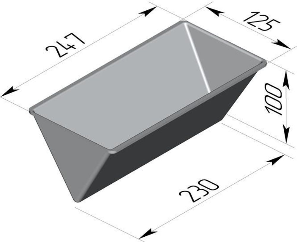 Форма для выпечки хлеба треугольная 247х125х100 мм