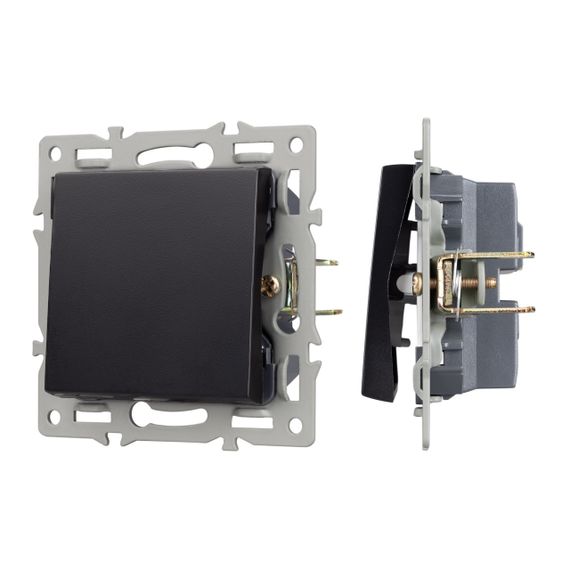 Механизм выключателя одноклавишный проходной SWT-MKP1-PL-BK (250V, 16A) Arlight 043715