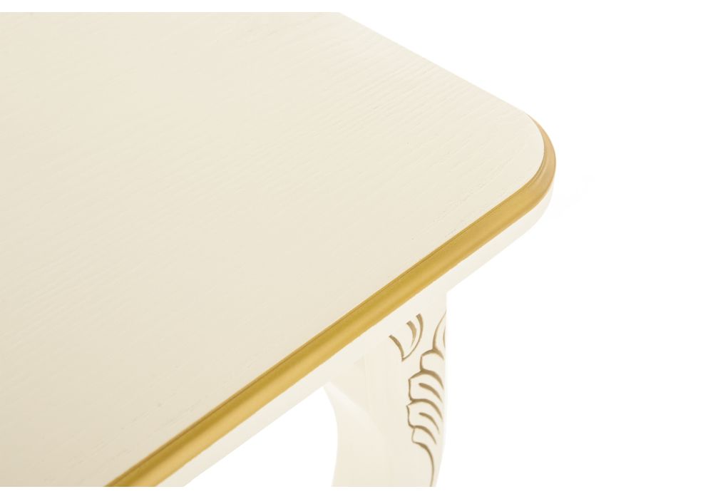 Стол Мауро 129(179)х84х78 патина золото / слоновая кость
