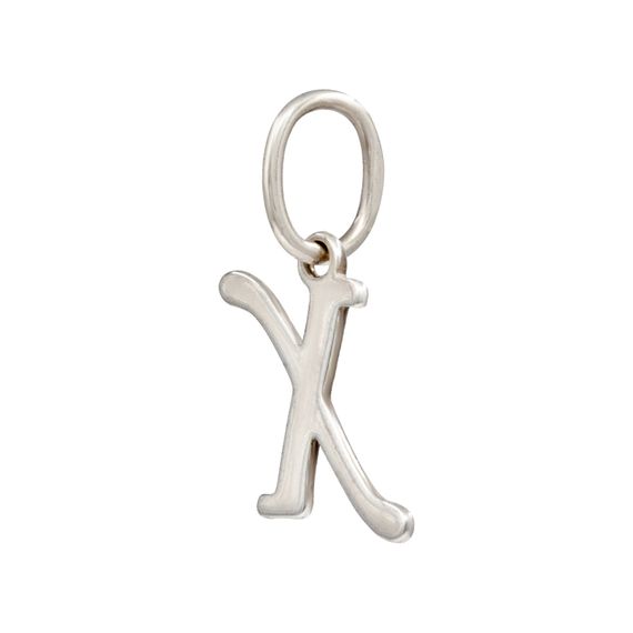 Подвеска в виде буквы Х - кулон из серебра 925 пробы