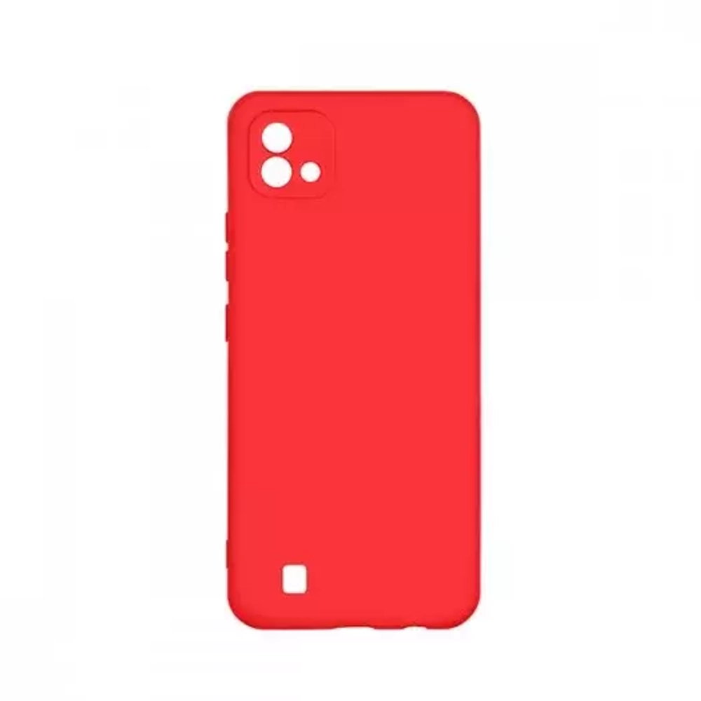 Силиконовый чехол с микрофиброй для Realme C11 red DF