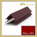 Угол наружный сложный 75мм RALL 3011-Красно-коричневый 0,45мм 2м