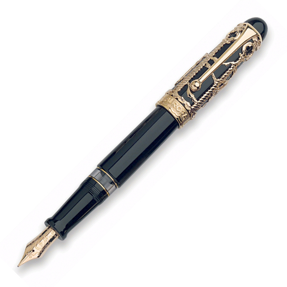 Перьевая ручка Aurora Venezia black GT , перо - М, в подарочной коробке