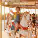 Электрическая свадебная карусель «Белый купол» с LED-подсветкой, 12 мест