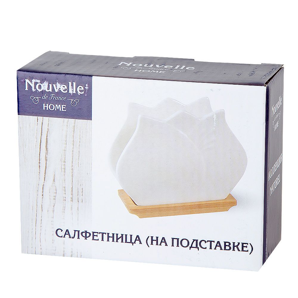 Салфетница "Naturel" на бамбуковой подставке 12*4,5*10см (подарочная упаковка)