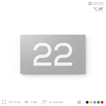 Табличка с номером 22 на дверь квартиры, для офиса, кабинета, аудитории, склада, серая 120х70 мм, Айдентика Технолоджи
