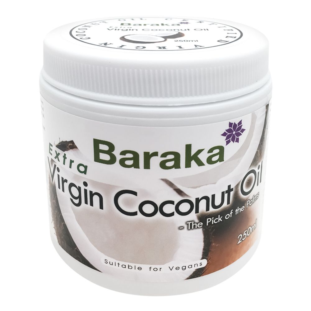 Baraka масло кокосовое нерафинированное, пластиковая банка 250 г.