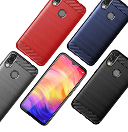 Чехол для Xiaomi Redmi Note 7 (Note 7S, Note 7 Pro) цвет Red (красный), серия Carbon от Caseport