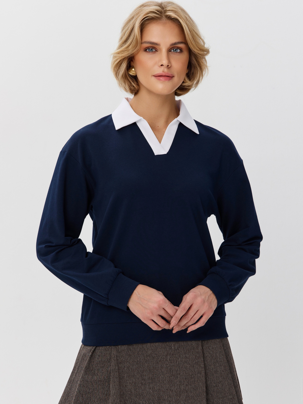 Джемпер с воротником поло