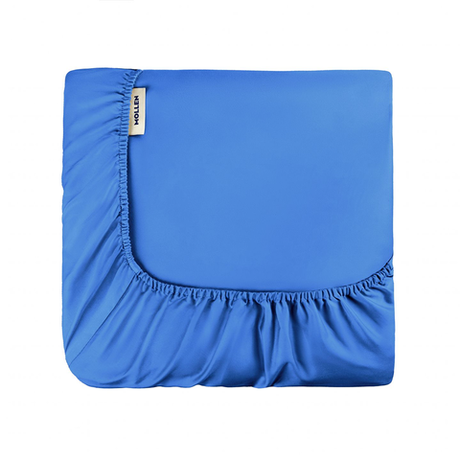 Простыня на резинке в васильково-синем Mollen