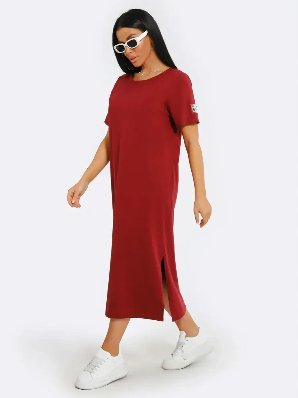 Платье хлопок однотон большие размеры