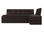 Диван кухонный угловой Люксор правый угол, Коричневый, Экокожа, 28596