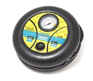 Компрессор автомобильный PA-009 ''PARTNER''(18л/мин, 8А) ''колесо''12V Partner PA-009