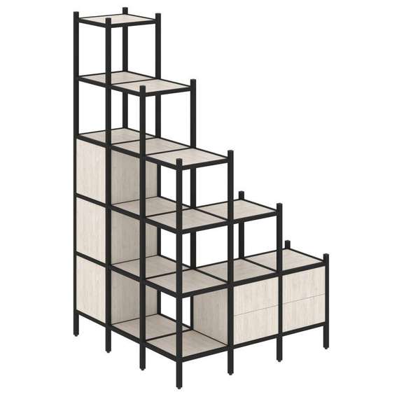 Лофт Угловой внешний стеллаж наборный VR.L-59  1278*1278*2280