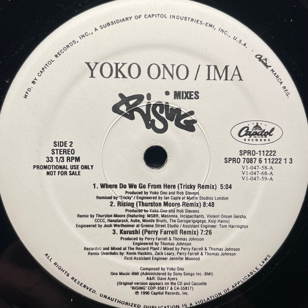 Yoko Ono / Ima – Rising Mixes (США 1996г.) Promo