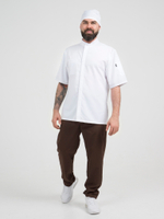 Белая мужская рубашка-китель "Мир" для повара и кондитера NVDesign