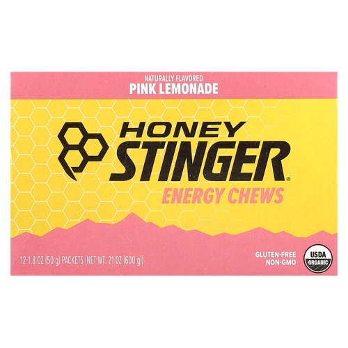 Honey Stinger, Energy Chews, розовый лимонад, 12 пакетиков по 50 г (1,8 унции)