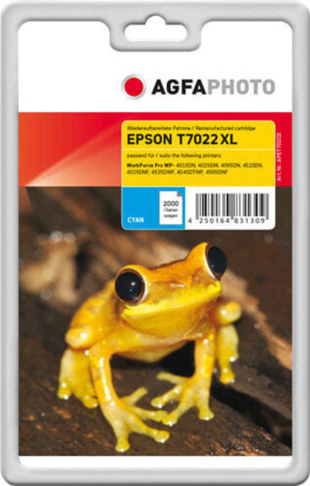 Картридж струйный голубой 1 шт AgfaPhoto Holding GmbH APET702CD