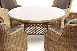 "Эспрессо–150 N" обеденная группа плетеная, цвет соломенный