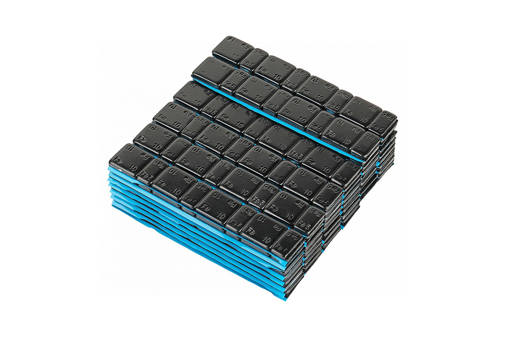 NORDBERG (W510FR2B) Грузики самоклеящиеся (4х5+4х10 г) Fe закругленные L=12 см, черные, 50 лент