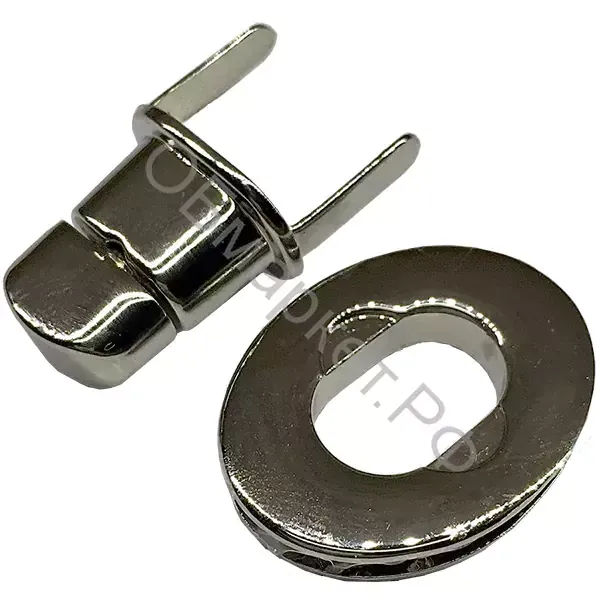 Замок для сумок E2821, светлый никель