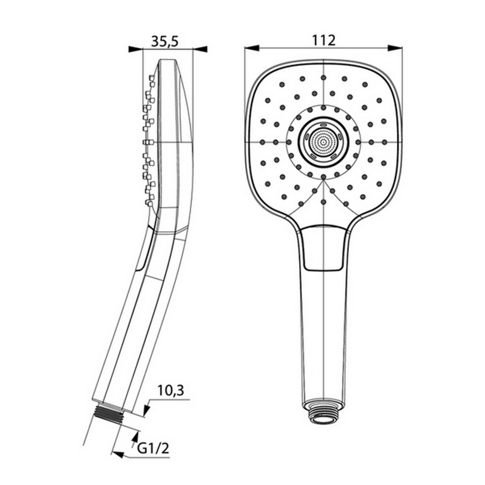 Лейка для душа IDDIS SEN3F00i18 "Sena" 112х255 мм, 3 режима БЕЛЫЙ-ХРОМ, коробка