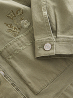 Куртка джинсовая с вышивкой для девочки Next E25-208, Хаки