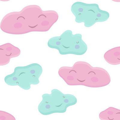 Мятные и розовые милые облака