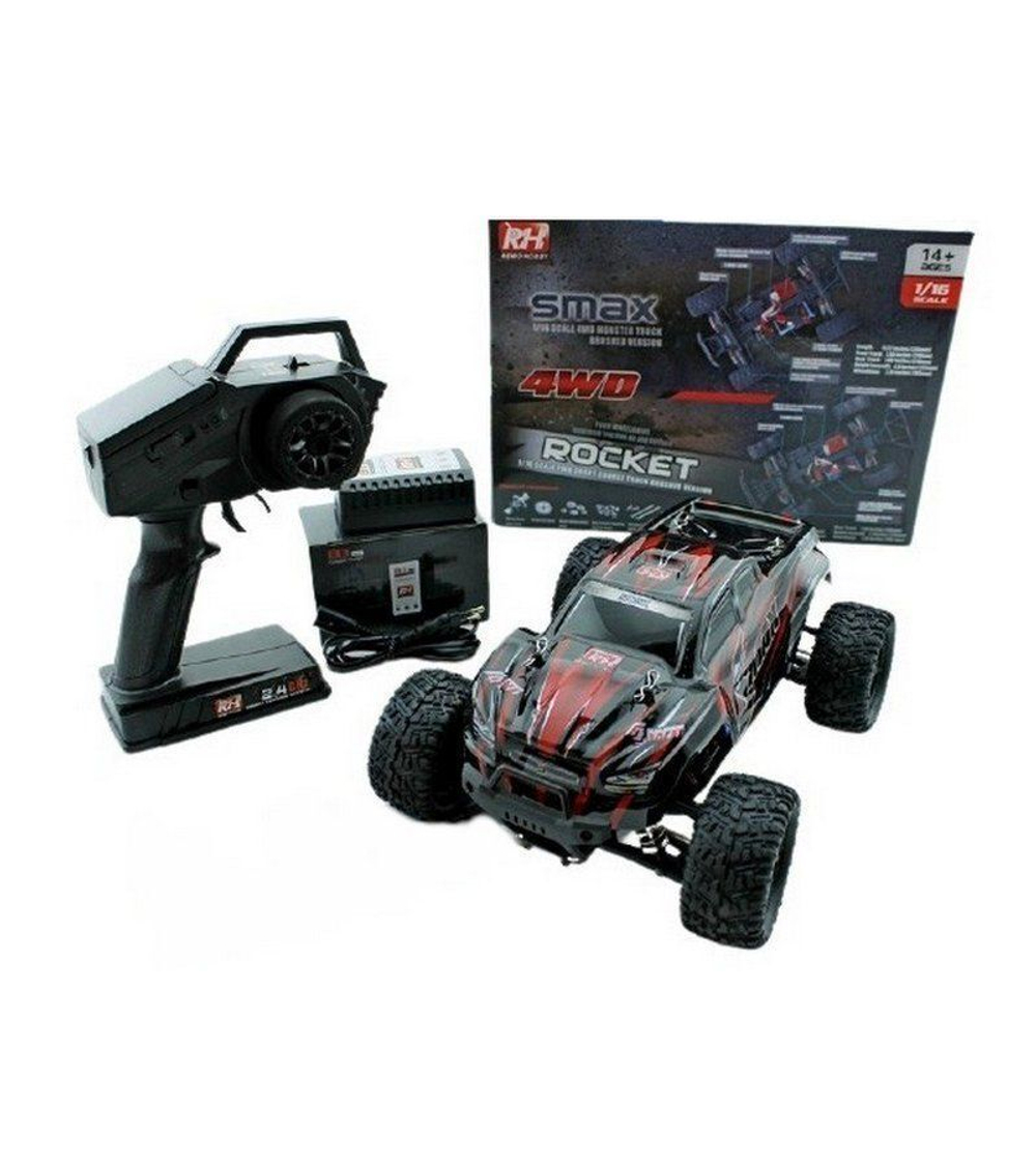 Радиоуправляемый монстр Remo Hobby SMAX Brushless (красный) 4WD 2.4G 1/16 RTR