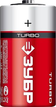 ЗУБР TURBO, D х 2, 1.5 В, алкалиновая батарейка (59217-2C)