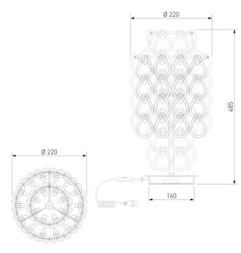 Настольный светильник с фигурным стеклом 1*E14 a071580 никель 1_380 Cappio Bogate's