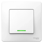 BLANCA С/У 1-клавишный ВЫКЛЮЧАТЕЛЬ (сх.1) с подсветкой, 6А, 250В, БЕЛЫЙ