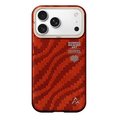 Чехол накладка AIRITY Bamboo Weaving Art case For IPhone 17 Pro Claret Red (красный)