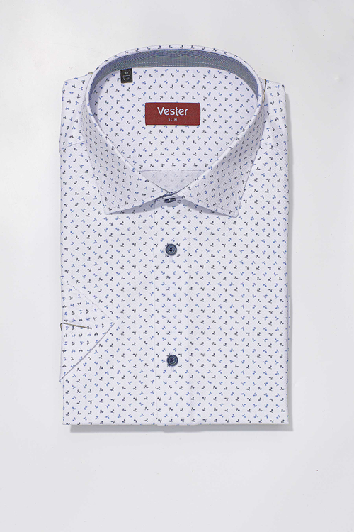 Сорочка мужская VESTER короткий рукав, приталенный силуэт 86014 29