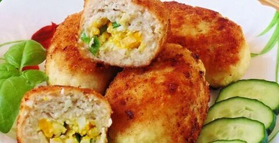 Зразы куриные с сыром и зеленью (полуфабрикат) 400гр