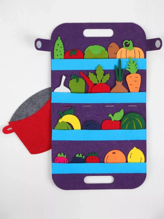 Развивающая сумка из фетра Овощи, фрукты и ягоды Ф272